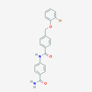 molecular formula C21H17BrN2O3 B213648 4-[(2-bromophenoxy)methyl]-N-(4-carbamoylphenyl)benzamide 
