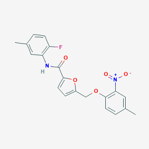 molecular formula C20H17FN2O5 B213652 N-(2-fluoro-5-methylphenyl)-5-[(4-methyl-2-nitrophenoxy)methyl]furan-2-carboxamide 