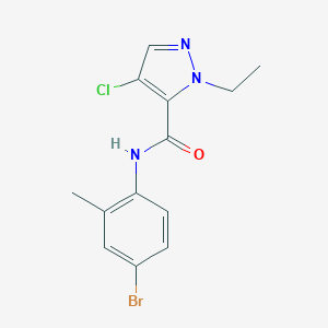 molecular formula C13H13BrClN3O B213653 N-(4-bromo-2-methylphenyl)-4-chloro-1-ethyl-1H-pyrazole-5-carboxamide 