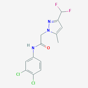 molecular formula C13H11Cl2F2N3O B213655 N-(3,4-dichlorophenyl)-2-[3-(difluoromethyl)-5-methyl-1H-pyrazol-1-yl]acetamide 