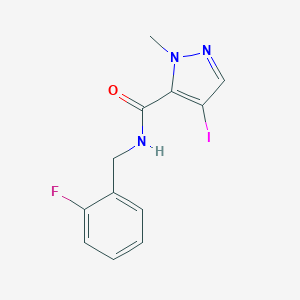 molecular formula C12H11FIN3O B213659 N-(2-fluorobenzyl)-4-iodo-1-methyl-1H-pyrazole-5-carboxamide 