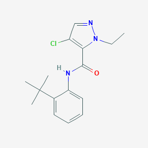 molecular formula C16H20ClN3O B213666 N-(2-tert-butylphenyl)-4-chloro-1-ethyl-1H-pyrazole-5-carboxamide 