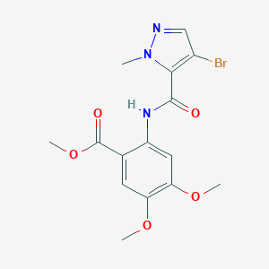 molecular formula C15H16BrN3O5 B213668 methyl 2-{[(4-bromo-1-methyl-1H-pyrazol-5-yl)carbonyl]amino}-4,5-dimethoxybenzoate 