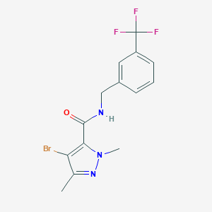 molecular formula C14H13BrF3N3O B213671 4-bromo-1,3-dimethyl-N-[3-(trifluoromethyl)benzyl]-1H-pyrazole-5-carboxamide 