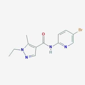 molecular formula C12H13BrN4O B213674 N-(5-bromopyridin-2-yl)-1-ethyl-5-methyl-1H-pyrazole-4-carboxamide 