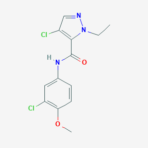 molecular formula C13H13Cl2N3O2 B213677 4-chloro-N-(3-chloro-4-methoxyphenyl)-1-ethyl-1H-pyrazole-5-carboxamide 