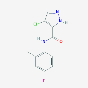 molecular formula C11H9ClFN3O B213680 4-chloro-N-(4-fluoro-2-methylphenyl)-1H-pyrazole-3-carboxamide 