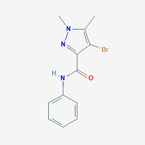 molecular formula C12H12BrN3O B213681 4-bromo-1,5-dimethyl-N-phenyl-1H-pyrazole-3-carboxamide 