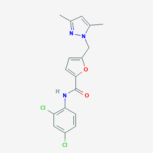 molecular formula C17H15Cl2N3O2 B213684 N-(2,4-dichlorophenyl)-5-[(3,5-dimethyl-1H-pyrazol-1-yl)methyl]-2-furamide 