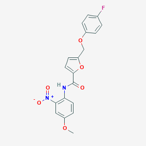 molecular formula C19H15FN2O6 B213687 5-[(4-fluorophenoxy)methyl]-N-(4-methoxy-2-nitrophenyl)furan-2-carboxamide 