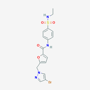 molecular formula C17H17BrN4O4S B213692 5-[(4-bromo-1H-pyrazol-1-yl)methyl]-N-{4-[(ethylamino)sulfonyl]phenyl}-2-furamide 