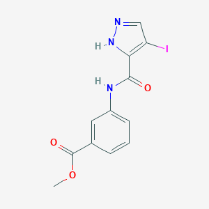 molecular formula C12H10IN3O3 B213693 methyl 3-{[(4-iodo-1H-pyrazol-3-yl)carbonyl]amino}benzoate 