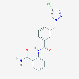 molecular formula C18H15ClN4O2 B213694 2-[[3-[(4-Chloropyrazol-1-yl)methyl]benzoyl]amino]benzamide 
