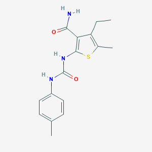 molecular formula C16H19N3O2S B213698 4-Ethyl-5-methyl-2-[(4-toluidinocarbonyl)amino]thiophene-3-carboxamide 