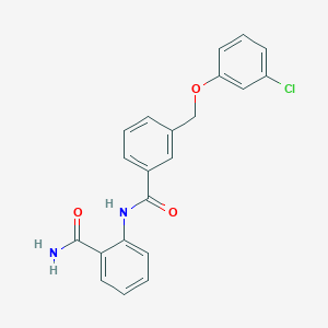 N-(2-carbamoylphenyl)-3-[(3-chlorophenoxy)methyl]benzamide