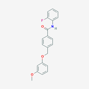 molecular formula C21H18FNO3 B213706 N-(2-fluorophenyl)-4-[(3-methoxyphenoxy)methyl]benzamide 