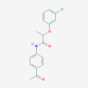 molecular formula C17H16ClNO3 B213715 N-(4-acetylphenyl)-2-(3-chlorophenoxy)propanamide 