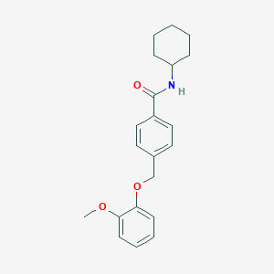 molecular formula C21H25NO3 B213719 N-cyclohexyl-4-[(2-methoxyphenoxy)methyl]benzamide 