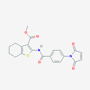 molecular formula C21H18N2O5S B213721 methyl 2-({[4-(2,5-dioxo-2,5-dihydro-1H-pyrrol-1-yl)phenyl]carbonyl}amino)-4,5,6,7-tetrahydro-1-benzothiophene-3-carboxylate 