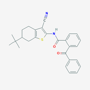 molecular formula C27H26N2O2S B213727 2-benzoyl-N-(6-tert-butyl-3-cyano-4,5,6,7-tetrahydro-1-benzothien-2-yl)benzamide 