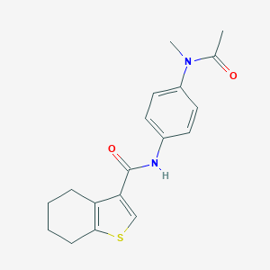 molecular formula C18H20N2O2S B213739 N-{4-[acetyl(methyl)amino]phenyl}-4,5,6,7-tetrahydro-1-benzothiophene-3-carboxamide 