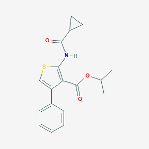 molecular formula C18H19NO3S B213740 Isopropyl 2-[(cyclopropylcarbonyl)amino]-4-phenyl-3-thiophenecarboxylate 