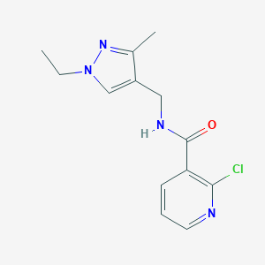 molecular formula C13H15ClN4O B213741 2-chloro-N-[(1-ethyl-3-methyl-1H-pyrazol-4-yl)methyl]nicotinamide 