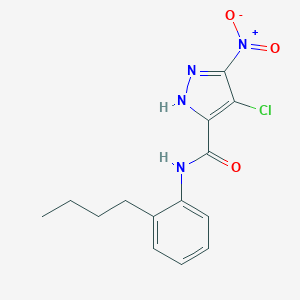 molecular formula C14H15ClN4O3 B213742 N-(2-butylphenyl)-4-chloro-3-nitro-1H-pyrazole-5-carboxamide 