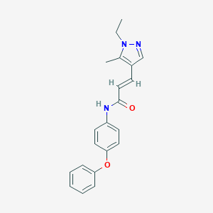molecular formula C21H21N3O2 B213750 3-(1-ethyl-5-methyl-1H-pyrazol-4-yl)-N-(4-phenoxyphenyl)acrylamide 