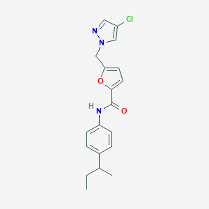 molecular formula C19H20ClN3O2 B213751 N-(4-sec-butylphenyl)-5-[(4-chloro-1H-pyrazol-1-yl)methyl]-2-furamide 