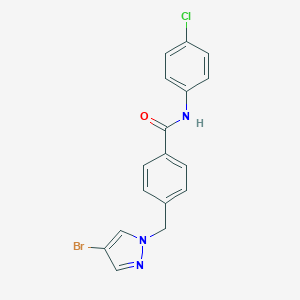 molecular formula C17H13BrClN3O B213755 4-[(4-bromo-1H-pyrazol-1-yl)methyl]-N-(4-chlorophenyl)benzamide 