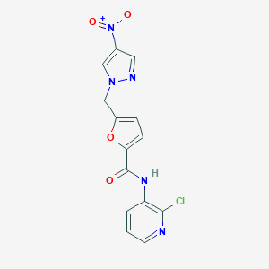 molecular formula C14H10ClN5O4 B213756 N-(2-chloro-3-pyridinyl)-5-({4-nitro-1H-pyrazol-1-yl}methyl)-2-furamide 