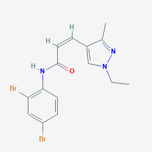 N-(2,4-dibromophenyl)-3-(1-ethyl-3-methyl-1H-pyrazol-4-yl)acrylamide