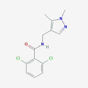 2,6-dichloro-N-[(1,5-dimethyl-1H-pyrazol-4-yl)methyl]benzamide