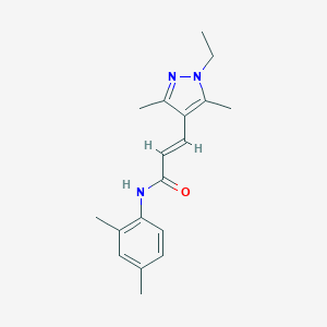 molecular formula C18H23N3O B213767 N-(2,4-dimethylphenyl)-3-(1-ethyl-3,5-dimethyl-1H-pyrazol-4-yl)acrylamide 