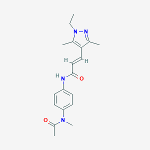 N-{4-[acetyl(methyl)amino]phenyl}-3-(1-ethyl-3,5-dimethyl-1H-pyrazol-4-yl)acrylamide