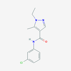 molecular formula C13H14ClN3O B213775 N-(3-chlorophenyl)-1-ethyl-5-methyl-4-pyrazolecarboxamide 