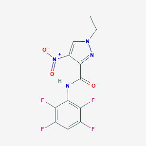 molecular formula C12H8F4N4O3 B213777 1-ethyl-4-nitro-N-(2,3,5,6-tetrafluorophenyl)-1H-pyrazole-3-carboxamide 