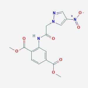 molecular formula C15H14N4O7 B213782 dimethyl 2-[({4-nitro-1H-pyrazol-1-yl}acetyl)amino]terephthalate 
