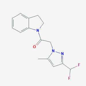 molecular formula C15H15F2N3O B213784 1-{[3-(difluoromethyl)-5-methyl-1H-pyrazol-1-yl]acetyl}indoline 
