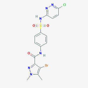 molecular formula C16H14BrClN6O3S B213786 4-bromo-N-{4-[(6-chloropyridazin-3-yl)sulfamoyl]phenyl}-1,5-dimethyl-1H-pyrazole-3-carboxamide 