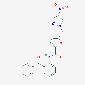 molecular formula C22H16N4O5 B213787 N-(2-benzoylphenyl)-5-({4-nitro-1H-pyrazol-1-yl}methyl)-2-furamide 