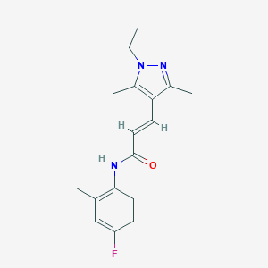 molecular formula C17H20FN3O B213792 3-(1-ethyl-3,5-dimethyl-1H-pyrazol-4-yl)-N-(4-fluoro-2-methylphenyl)acrylamide 