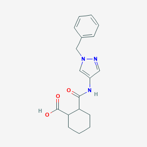 molecular formula C18H21N3O3 B213794 2-[(1-benzyl-1H-pyrazol-4-yl)carbamoyl]cyclohexanecarboxylic acid 