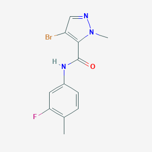 molecular formula C12H11BrFN3O B213796 4-bromo-N-(3-fluoro-4-methylphenyl)-1-methyl-1H-pyrazole-5-carboxamide 