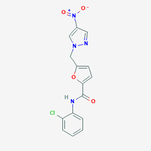 molecular formula C15H11ClN4O4 B213797 N-(2-chlorophenyl)-5-({4-nitro-1H-pyrazol-1-yl}methyl)-2-furamide 