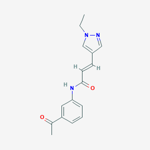 molecular formula C16H17N3O2 B213807 N-(3-acetylphenyl)-3-(1-ethyl-1H-pyrazol-4-yl)acrylamide 