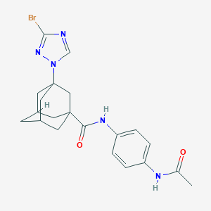 N-[4-(acetylamino)phenyl]-3-(3-bromo-1H-1,2,4-triazol-1-yl)-1-adamantanecarboxamide