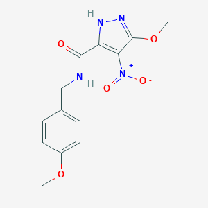 molecular formula C13H14N4O5 B213812 3-methoxy-N-(4-methoxybenzyl)-4-nitro-1H-pyrazole-5-carboxamide 