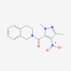 molecular formula C15H16N4O3 B213814 3,4-dihydroisoquinolin-2(1H)-yl(1,3-dimethyl-4-nitro-1H-pyrazol-5-yl)methanone 